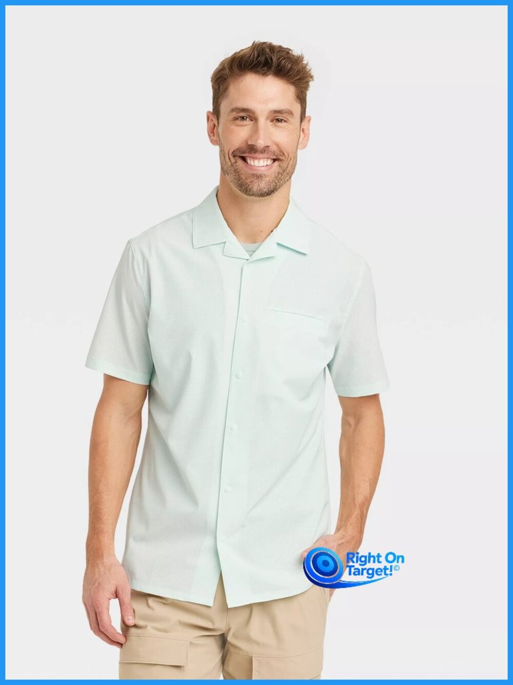 XXL - Mens Everyday Woven Shirt - All In Motion - Light Blue